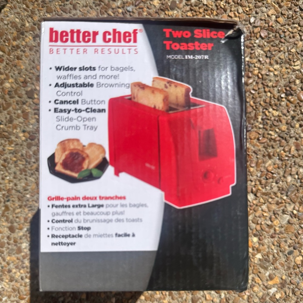 Better Chef Compact Two Slice Countertop Toaster in Red NIB - Picture 6 of 10